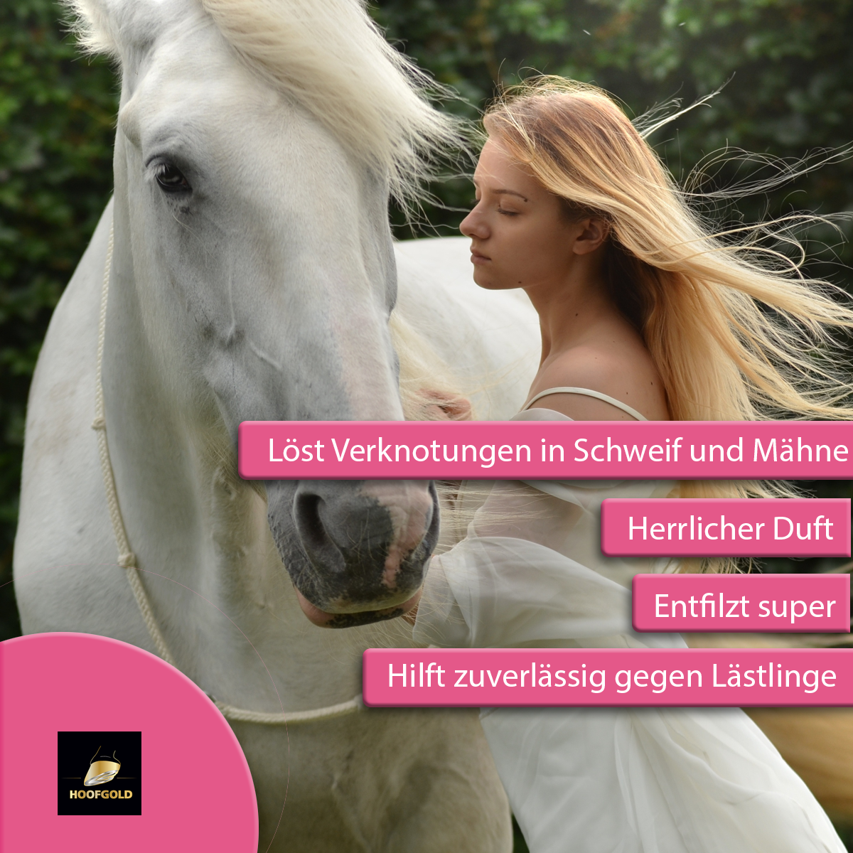 WOOW Show-Shine-Spray – sorgt für seidige Mähne & Schweif, verhindert Verknotungen und schützt das Haarkleid langanhaltend | Hoofgold