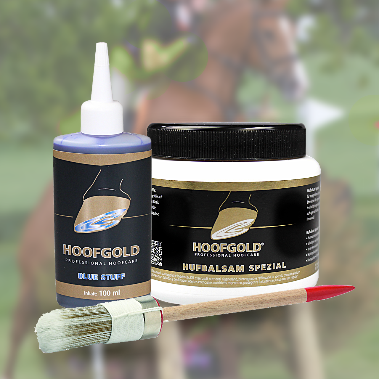 Hoofgold Thrush Aid Combo Set 2 with Brush