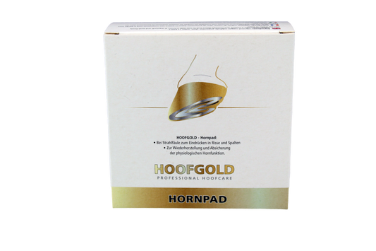Hornpad – fördert die Regeneration des Hufhorns bei Strahlrissen und Strahlfäule; stärkt und unterstützt die Heilung geschädigter Hufe | Hoofgold