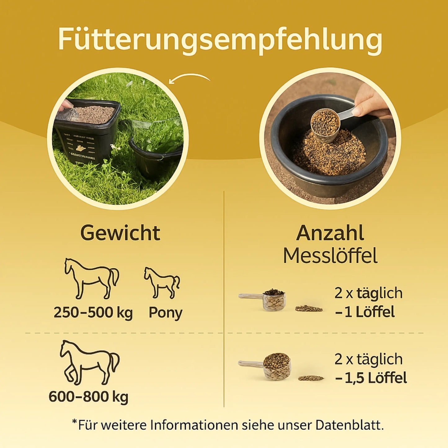 Hufkur- unterstützt das Hufwachstum und fördert die Regeneration bei brüchigen Hufen, Strahlfäule & Hufrehe; Nährstoffkomplex für starke Hufe | Hoofgold