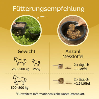 Hufkur- unterstützt das Hufwachstum und fördert die Regeneration bei brüchigen Hufen, Strahlfäule & Hufrehe; Nährstoffkomplex für starke Hufe | Hoofgold