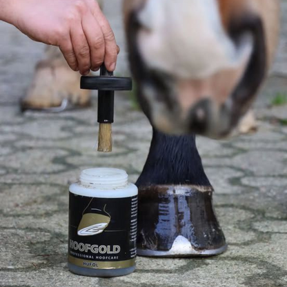 hufoel – spendet Feuchtigkeit, verleiht natürlichen Glanz und schützt vor Austrocknung; stärkt und nährt den Huf nachhaltig | Hoofgold